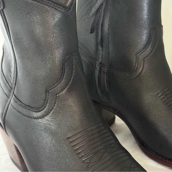 Tecovas "The Daisy" Black Ankle Cowgirl Calfskin Boots-Size 9 - Picture 8 of 16